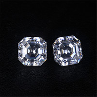 Moissanite synthétique de laboratoire en vrac, taille Asscher, couleur DEF, clarté VS, 0,5 ct-3 ct, pierres de bijoux en stock