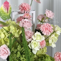 Künstlicher Blumenbogen für Hochzeiten, Seidenblumen-Arrangement in Grün und Rosa für Veranstaltungen, Partydekoration, Hochzeits-Hintergrund, Babyparty