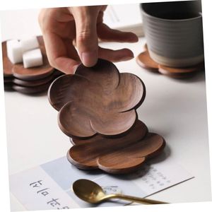 Posavasos Moderno para Tazas de Té, Directo de Fábrica, con Logotipo Personalizado, Único y Creativo, de Madera Maciza de Nogal Negro, para Bebidas - Product Image 3
