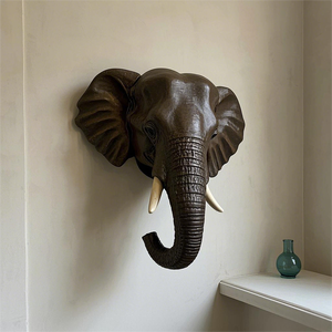 Decorazione Murale <span class=keywords><strong>in</strong></span> Taxidermia Personalizzata <span class=keywords><strong>all</strong></span>'Ingrosso, Scultura Artistica per Arredamento Casa, Imitazione <span class=keywords><strong>Testa</strong></span> di <span class=keywords><strong>Elefante</strong></span> <span class=keywords><strong>in</strong></span> Resina - Product Image 3