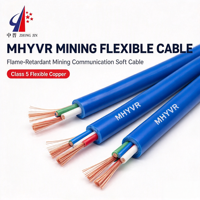 Câble de communication minier flexible MHYVR, conducteur en cuivre multibrins, isolation en PE, gaine en PVC, ignifuge, fil de signalisation