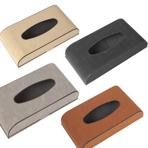 Caja de pañuelos para coche, envuelta en gamuza, 23,5x12x4,5 cm, almacenamiento en la consola central para el interior del coche - Product Image 3
