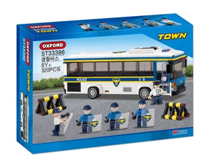 Bus de police urbain OXFORD TOWN POLICE, blocs de construction en plastique, 320 pièces, véhicule de transport de sécurité publique, jouets en ABS - Product Image 1