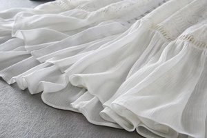 <span class=keywords><strong>Vestido</strong></span> playero <span class=keywords><strong>blanco</strong></span> con botones de empalme ahuecado de <span class=keywords><strong>encaje</strong></span> para vacaciones para mujer - Product Image 4