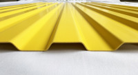 Panneau de plafond en PVC de gros pour fabricant, feuille de plafond de style industriel jaune et blanc pour maison extérieure