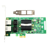Chip Intel 82575 PCI Express PCI-e Gigabit Dual 2 RJ45 Port Kartu Jaringan NIC 10/100/1000Mbps Adaptor LAN Server