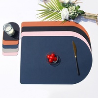 Set de table en cuir écologique de style nordique occidental de luxe, imperméable et isolant thermiquement, pour la salle à manger et les restaurants