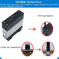 Relais à semi-conducteurs monophasé de contrôle cc de Type aléatoire SSR pour AC 10A/25A/40A/60A/80A/100A/120A Protection scellée de taille Miniature