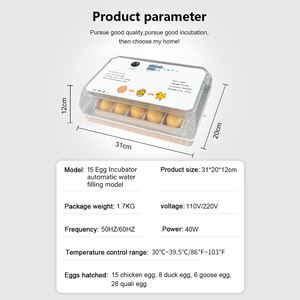 Completamente automatico a energia solare 15 uova di gallina incubatrice con pulcini piccoli scatole da cova incubatrice solare - Product Image 2
