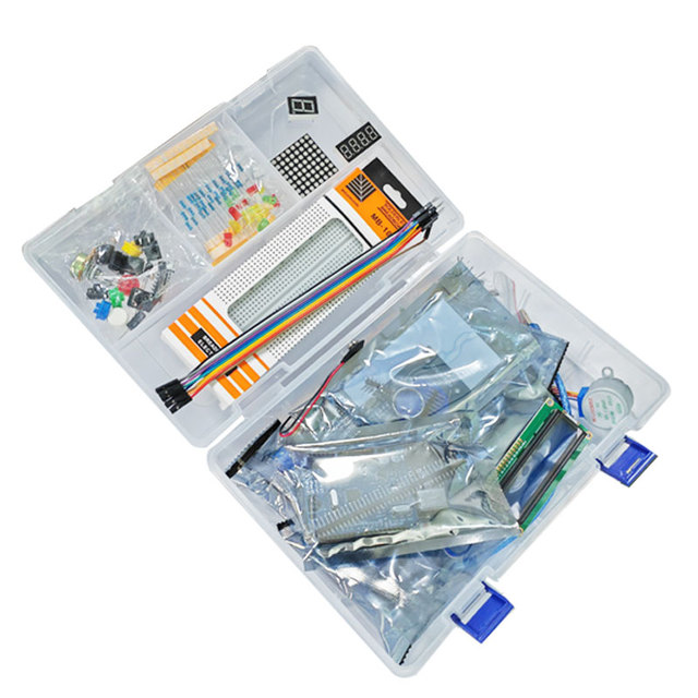 Starter Kit for UNO R3 Student Learning Development Board Electronic Modules Breadboard LCD 1602 for Arduino DIY Suit