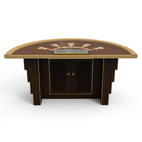 Table de poker semi-circulaire multi-jeux de luxe YH, table de casino de blackjack demi-circulaire, matériau MDF+bois+PU, 220x120x95cm, à vendre