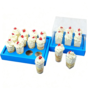 Thiết kế mới hộp <span class=keywords><strong>cupcake</strong></span> trong suốt và bao bì phân hủy sinh học mini vuông tròn tráng miệng hộp cốc - Product Image 5