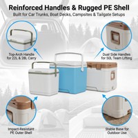Caixa Térmica Dura Pronta para Envio 22L-50L em PU com Isolamento de Espuma, 48H, Alça Dupla, Livre de BPA, Portátil para Camping, Pesca e Praia