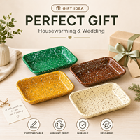 Plat de cuisson rectangulaire en émail moucheté personnalisé pour lasagnes, casseroles, légumes et viandes