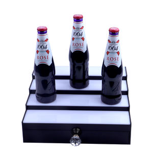 Exhibición de luz de botella caliente personalizada de fábrica, estante de exhibición de <span class=keywords><strong>cuatro</strong></span> <span class=keywords><strong>pasos</strong></span> con cajón, estante de exhibición de <span class=keywords><strong>vino</strong></span> personalizado, barra de hogar con Control remoto - Product Image 4