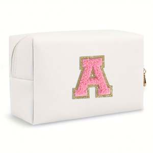 Sac de toilette octogonal pour femme avec logo personnalisé, 26 lettres brodées, grande capacité, sac de rangement de voyage, pochette - Product Image 4