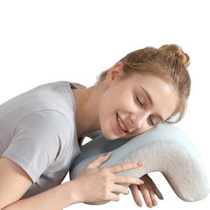 YUE RISS Oreiller de sieste en mousse à mémoire de forme, contour adaptatif, moelleux, pour dormeurs sur le ventre, améliore la qualité du sommeil, idéal pour la relaxation au bureau et les siestes - Product Image 1