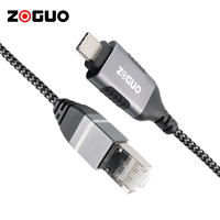 Kabel USB C ke Ethernet Terhubung Langsung Jaringan LAN Gigabit Tipe C ke Kabel RJ45 untuk Monitor dan Pemutar DVD Perangkat USB C