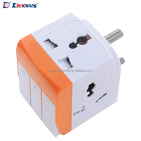 Adaptor Stopkontak Universal India 3 Pin Berpengalih Dengan 5A Tiga Pin Bulat 250V~ Adaptor Perjalanan Dengan Penutup Pengaman dan Sakelar