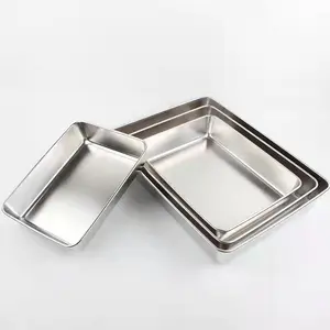 Outstanding Quality Stainless Steel Deep Plate Catering Serving Food Storage Tray