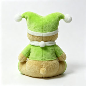 Oso de peluche suave y personalizado con almohadillas verdes en las patas, oso de peluche sentado y vestido, encantador oso de peluche clásico. - Product Image 4