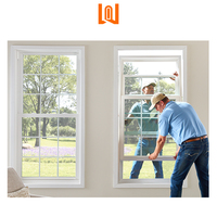 WANJIA Ventana semicircular francesa Diseños de parrilla Ventana comercial de PVC Ventanas de vinilo colgantes individuales