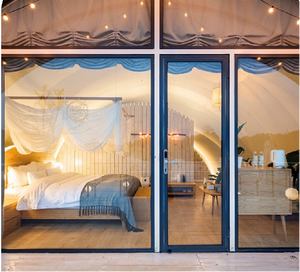 5x7m luxe pas cher coquille glamping dôme tentes pour + 2 personnes station - Product Image 6