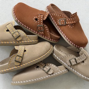 Imported cow suede handcrafted thick-soled shoes suitable for both men women fashionable soft-soled platform <b>slippers</b> round toe - Product Image 3