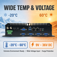 PC Embebido Robusto Sin Ventilador YCT, 6 COM RS232/485, 6 USB 3.0, LAN Dual, para VGA, Amplio Voltaje 9-36V, Core I3/i5/i7, 8/16GB RAM, de Fábrica