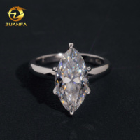 Bague de Fiançailles en Argent 925 GRA avec Moissanite Marquise de 5 carats, Grande Taille, Sertie à Griffes, Design Unique et Élégant, pour Mariage et Cérémonie