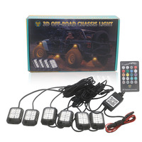 Nuevo diseño de lentes 3D superbrillantes, 12 piezas en una, 3 pulgadas, 12V, resistente al agua, RGB, Control remoto por aplicación, 36LED, Kit de luz Led Rock de alta calidad
