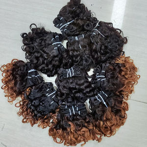 Letsfly Rose Curly Brazilian Virgin Hair Weaving 1BT30 Mèches de cheveux humains 10 12 16 pouces 100% cheveux humains double trame machine - Product Image 5