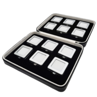 Coffret carré à 12 compartiments avec boutons-pression en métal, étui zippé en cuir PU et EVA, présentoir amovible pour pierres précieuses, idéal pour les grossistes en gemmes