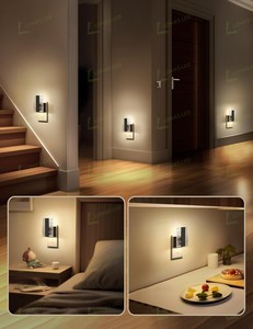 <span class=keywords><strong>Luz</strong></span> Nocturna LED Rectangular Moderna LOHAS de Acrílico, Color Blanco Cálido, Regulable, con Sensor de Oscuridad para Dormitorio - Product Image 5