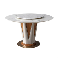 Ensemble de table et de chaises à manger modernes en bois stable, convertible, pour hôtel, villa, maison, avec bord poli