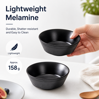 Bol à riz et soupe 250 ml en mélamine noire inclinée, design contemporain, résistant, sans BPA, écologique, durable et non toxique, compatible lave-vaisselle, pour la maison