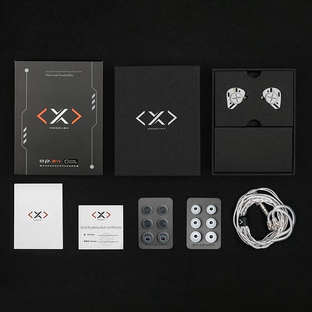 OoopusX Op24 Earphone 2DD 4BA Drivers In-Ear Monitors with Adjustable Tuning Options Metal 1.2m Cord 35mm 2-pin Cable