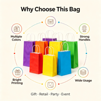 Sacs en papier kraft imprimés sur mesure avec votre propre logo Sacs en papier réutilisables bon marché pour l'emballage de boutiques de cadeaux avec poignées