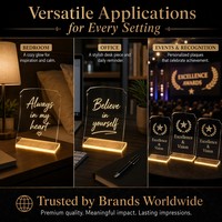 Lampe de nuit LED en acrylique avec logo personnalisé, panneau lumineux RGB, lampe de bureau, base USB, cadeau, présentoir