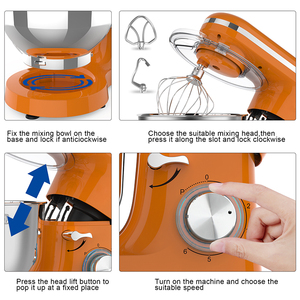 Eletrodomsticos de cozinha 1500W 5.5L 6.2L Máy trộn thực phẩm đứng mikseri lên men đứng máy trộn - Product Image 2