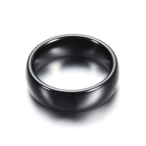 <b>Ceramic</b> <b>Ring</b> 6mm White And Black Simple Geometric Shape Unisex Jewelry Gift - Product Image 4