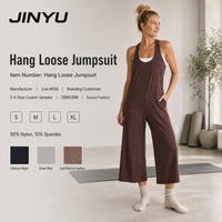 Combinaison de yoga à jambes larges pour femmes JINYU OEM ODM, non toxique, écologique, respirante, extensible, vêtements de sport