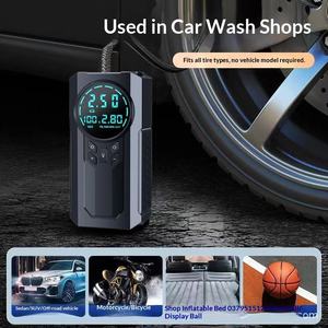 WOSEN Portable 12V Smart Clip Jump Starteror Wireless 150psi Electric Car Air Pump LED <b>Light</b> Power Bank Battery Tire Inflator - Product Image 3