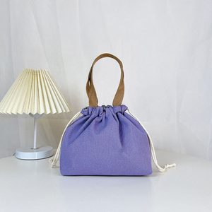 Bolsa de Lona de Algodón Reutilizable, Resistente y Ecológica, con Cordón, para Almacenamiento de Loncheras Bento, con Logotipo Personalizado al por Mayor - Product Image 6