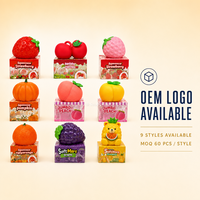 Southpeak Toy Jumbo Fruit Squishy 9 Stijlen Langzaam Terugverende Zachte TPR 20cm Aardbei Perzik Pompoen Sinaasappel Druiven Beer MOQ60 OEM WS