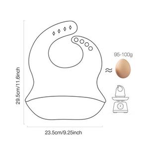 مريلة أطفال سيليكون مقاومة للماء من BPA وصلت حديثًا مع ماسك طعام للأطفال الصغار لوازم تغذية قابلة للتعديل مريلة أطفال من السيليكون الناعم - Product Image 6