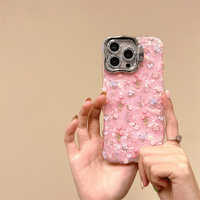 Nouvelle Arrivée Coque de Téléphone Portable Imd à Motifs Floraux pour iPhone 11 12 13 Pro Max 14 15 16 Plus avec Support de Cadre d'Appareil Photo
