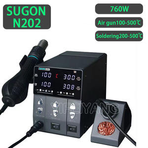 SUGON 8630Pro 1300W N202 220V N212 110V Pistolet à air chaud Affichage numérique BGA Station de reprise Buse incurvée Station de dessoudage de soudage - Product Image 3