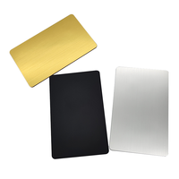 Carte de visite professionnelle en métal NFC personnalisée, carte intelligente RFID 13,56 MHz, carte cadeau en métal étanche avec puce