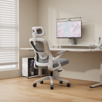 Chaise de bureau ergonomique moderne avec appui-tête réglable, siège pivotant confortable en maille pour personnel, dirigeants, visiteurs, chaise en plastique